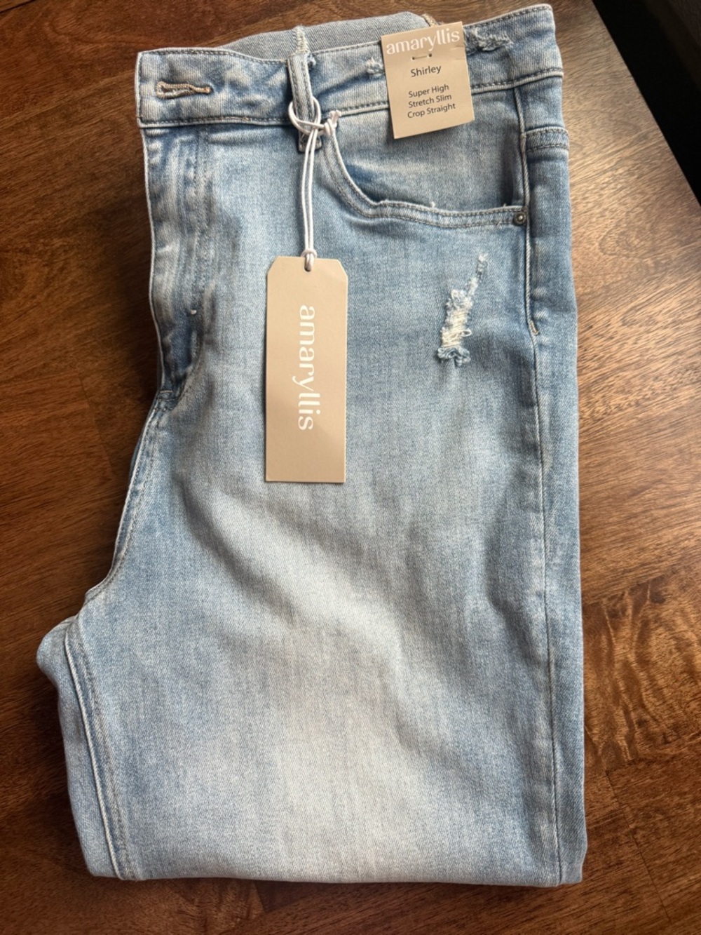 Amaryllis Shirley Super High Rise Slim Crop Jeans - Light Blue